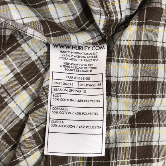 Hurley plaid short sleeve button down shirt - Picture 6 of 7